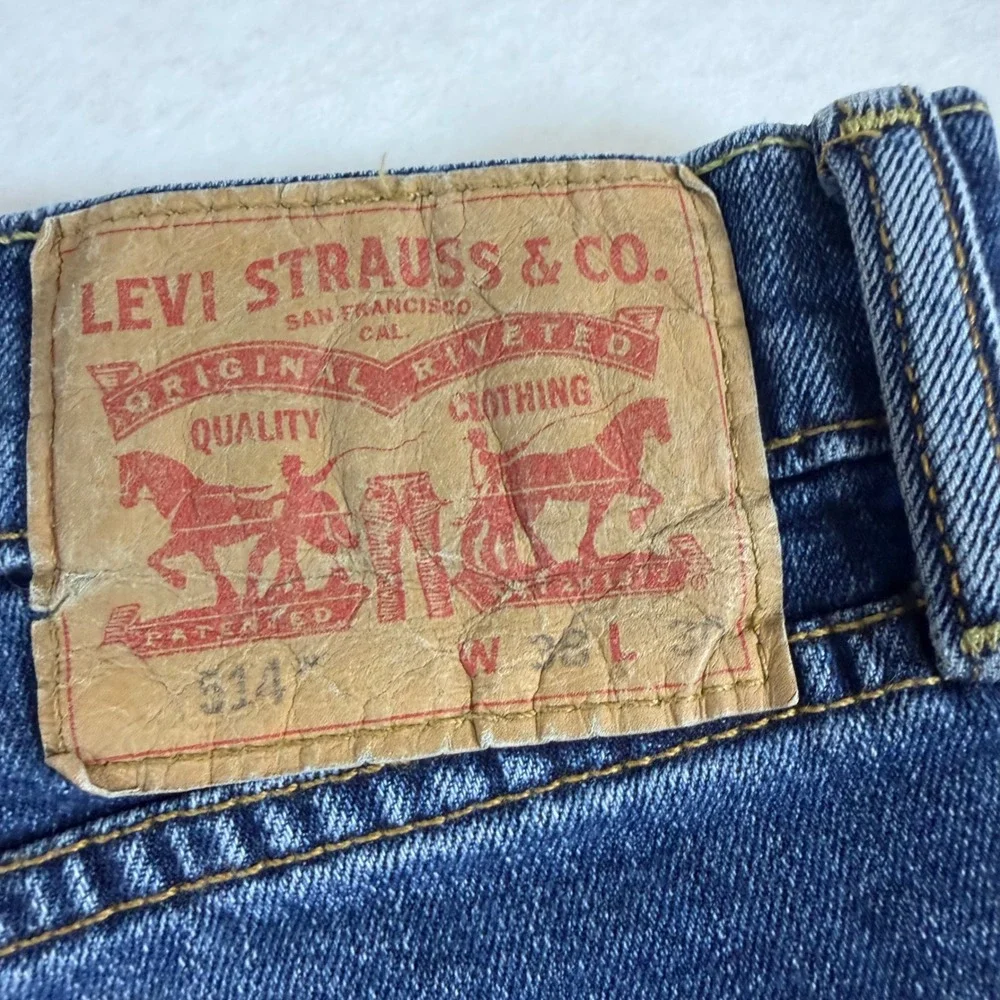 Levis 514 Straight Fit Mens Jeans Blue Medium Wash Denim 38x32 8022